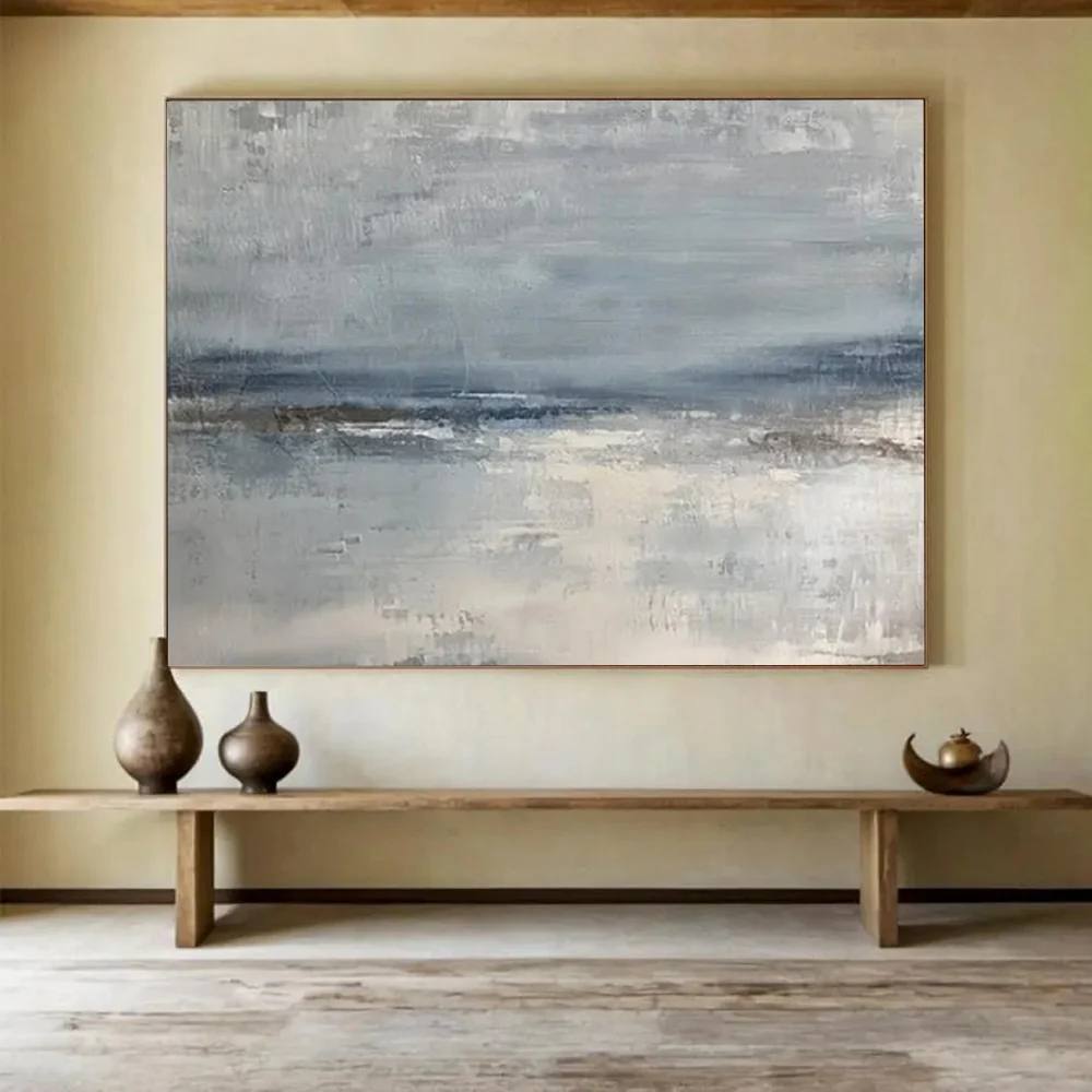 Coastal Original Handmade Bedroom Calm Muted Abstract Artwork R2XDO